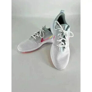 Nike Women’s White Athletic Sneakers with Pink Swoosh